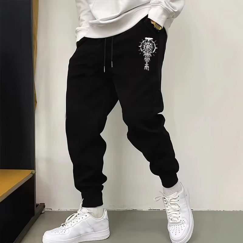 New Arrival Men Sweatpants High Grade Fall Winter Daily Casual Sports Jogger Pants Gym Male Raven Print Trousers Men'S Clothes