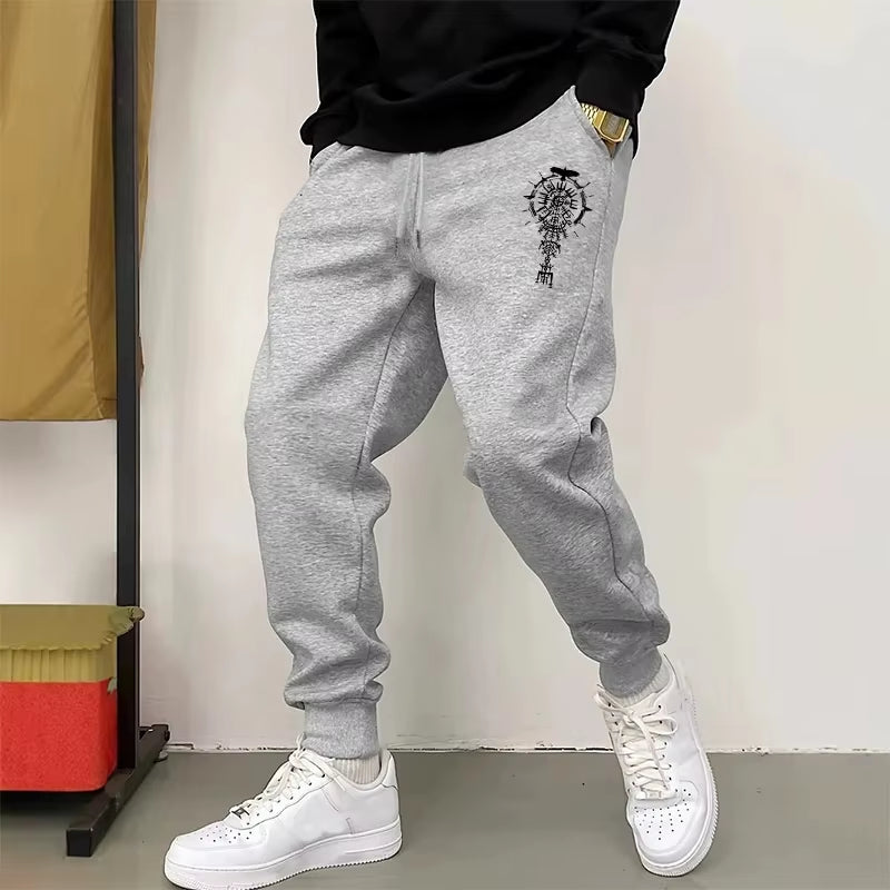 New Arrival Men Sweatpants High Grade Fall Winter Daily Casual Sports Jogger Pants Gym Male Raven Print Trousers Men'S Clothes